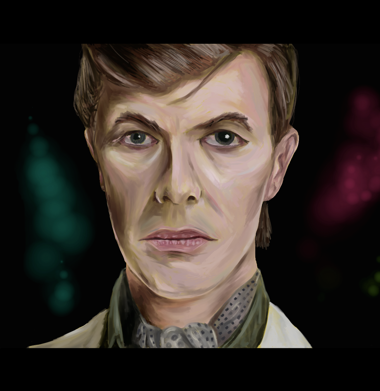 Digital painting of David Bowie