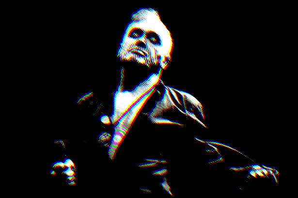 glitch stylized Morrissey image